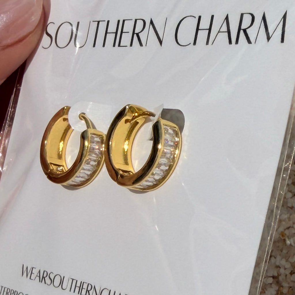Everyday Sparkle Hoop Earrings: E88