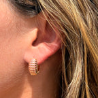 Pink Stripe Glow Hoop Earrings: E89