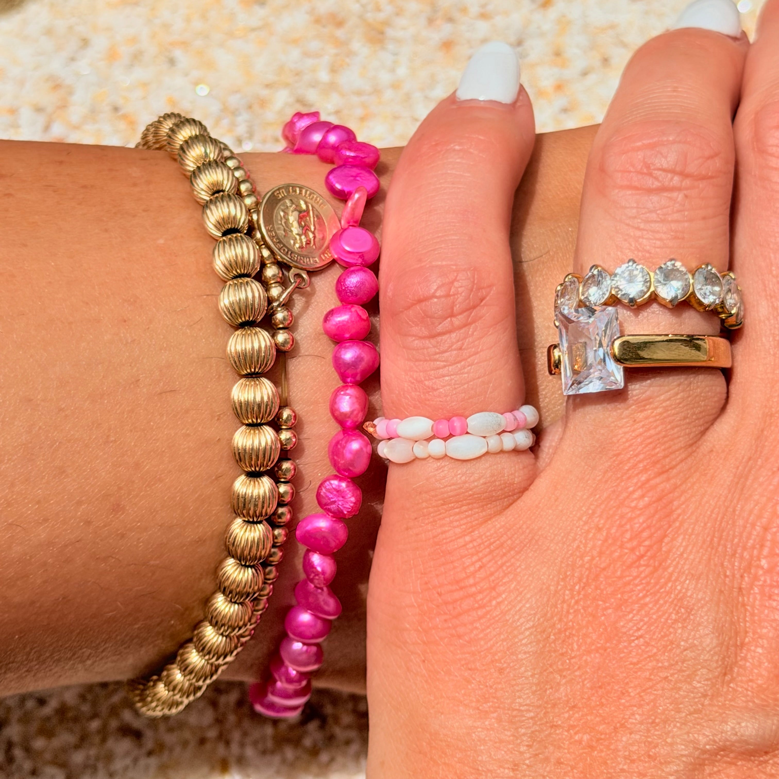 Watermelon Sugar Pearl Anklet - K30