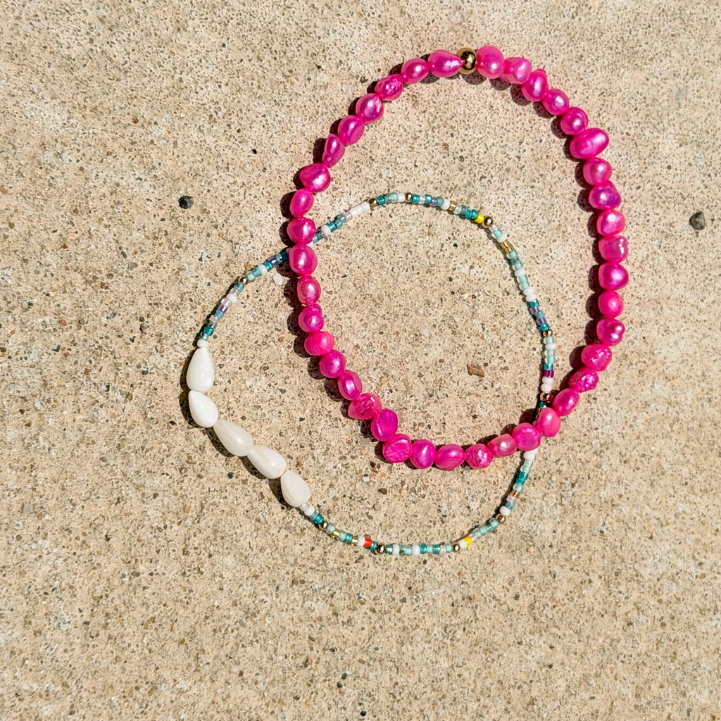 Watermelon Sugar Pearl Anklet - K30