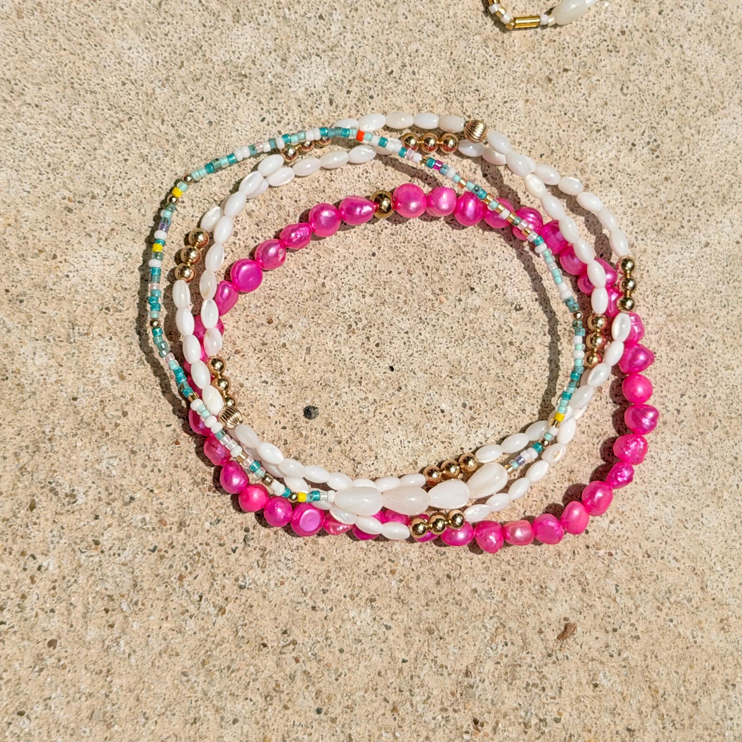 Watermelon Sugar Pearl Anklet - K30