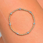Silver Kisses 3mm Gold Filled/5mm Silver Bracelet : S149