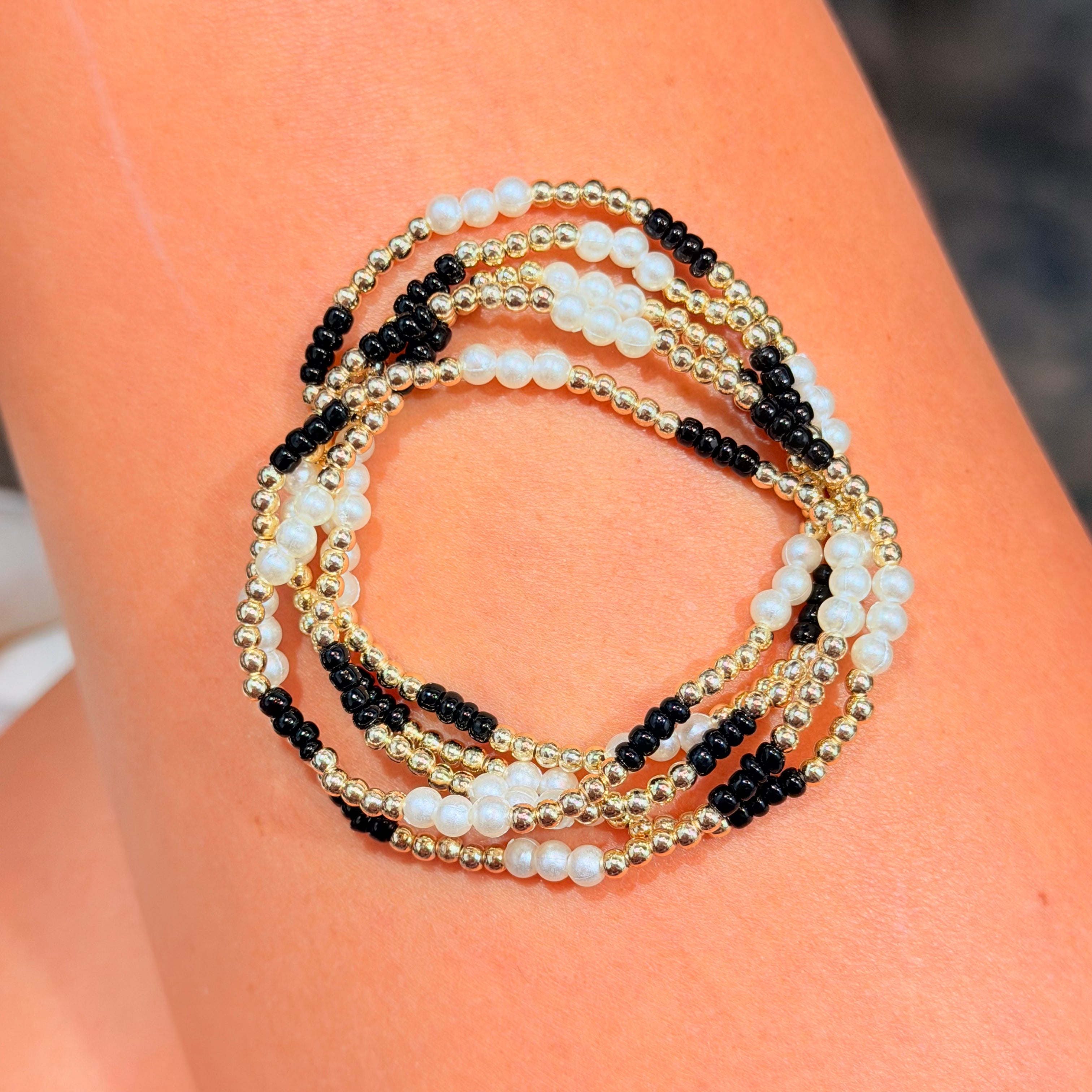 Black Pearly Pop Bracelet : S146