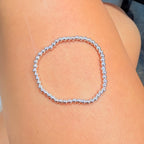 4mm Silver Beaded Bracelet : S148