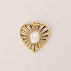 Sunburst Pearl Heart Charm - C121