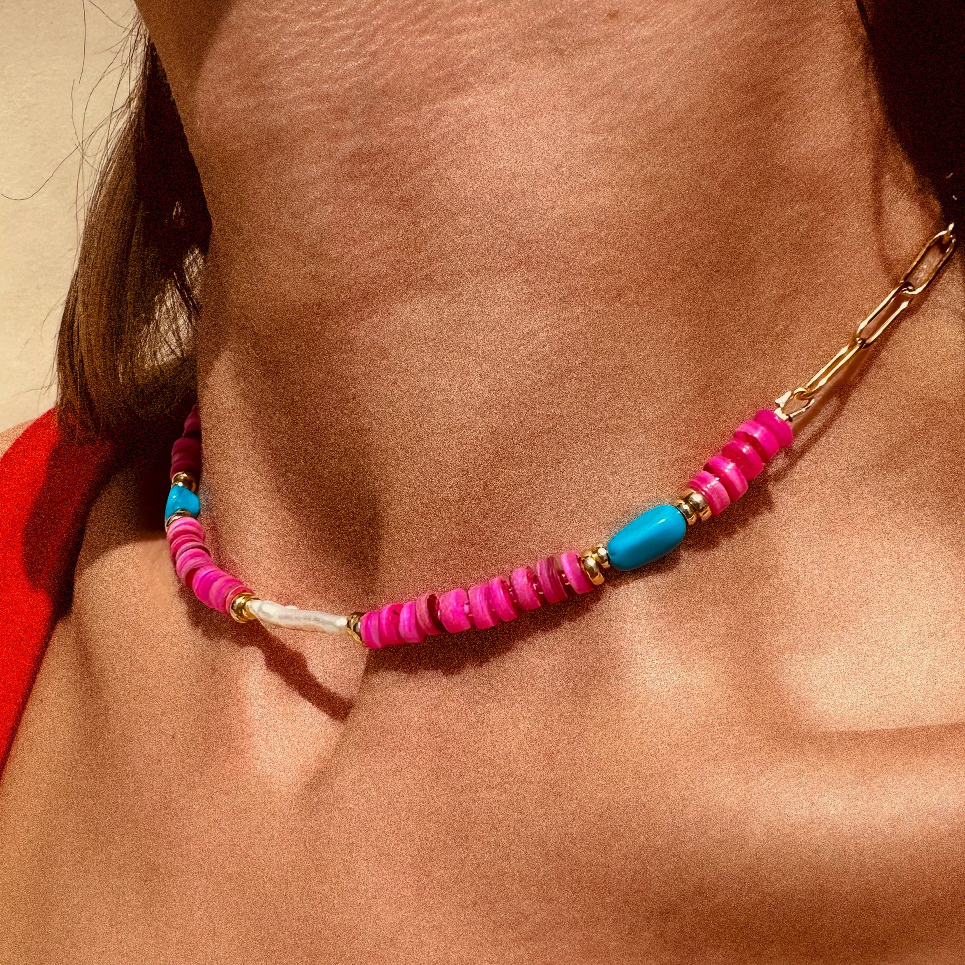 Pink Mermaid Pearl Necklace - N165