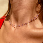Ametrine Facted Drop Stone Vermeil Necklace - N179