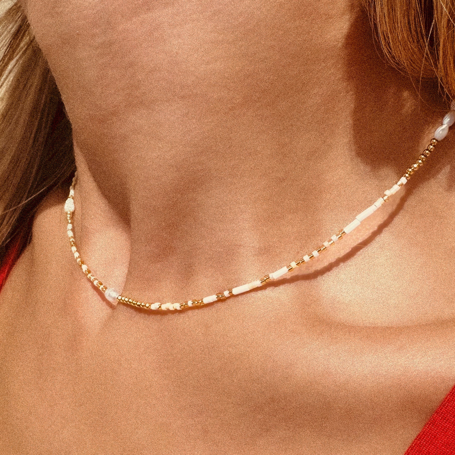 Golden Sand Pearl & Shell Necklace - N181