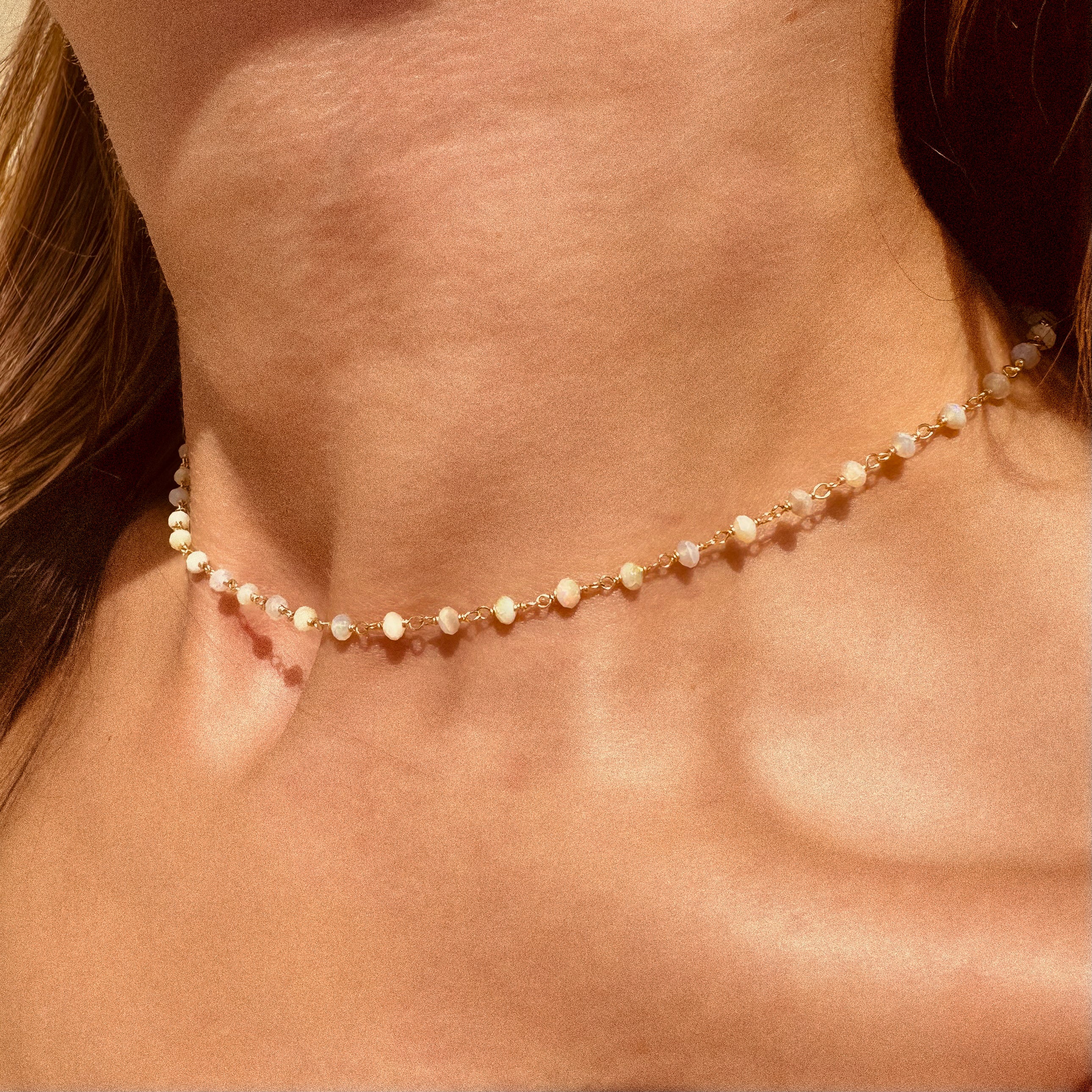 Ethiopian Opal Micro Vermeil Chain Necklace - N167