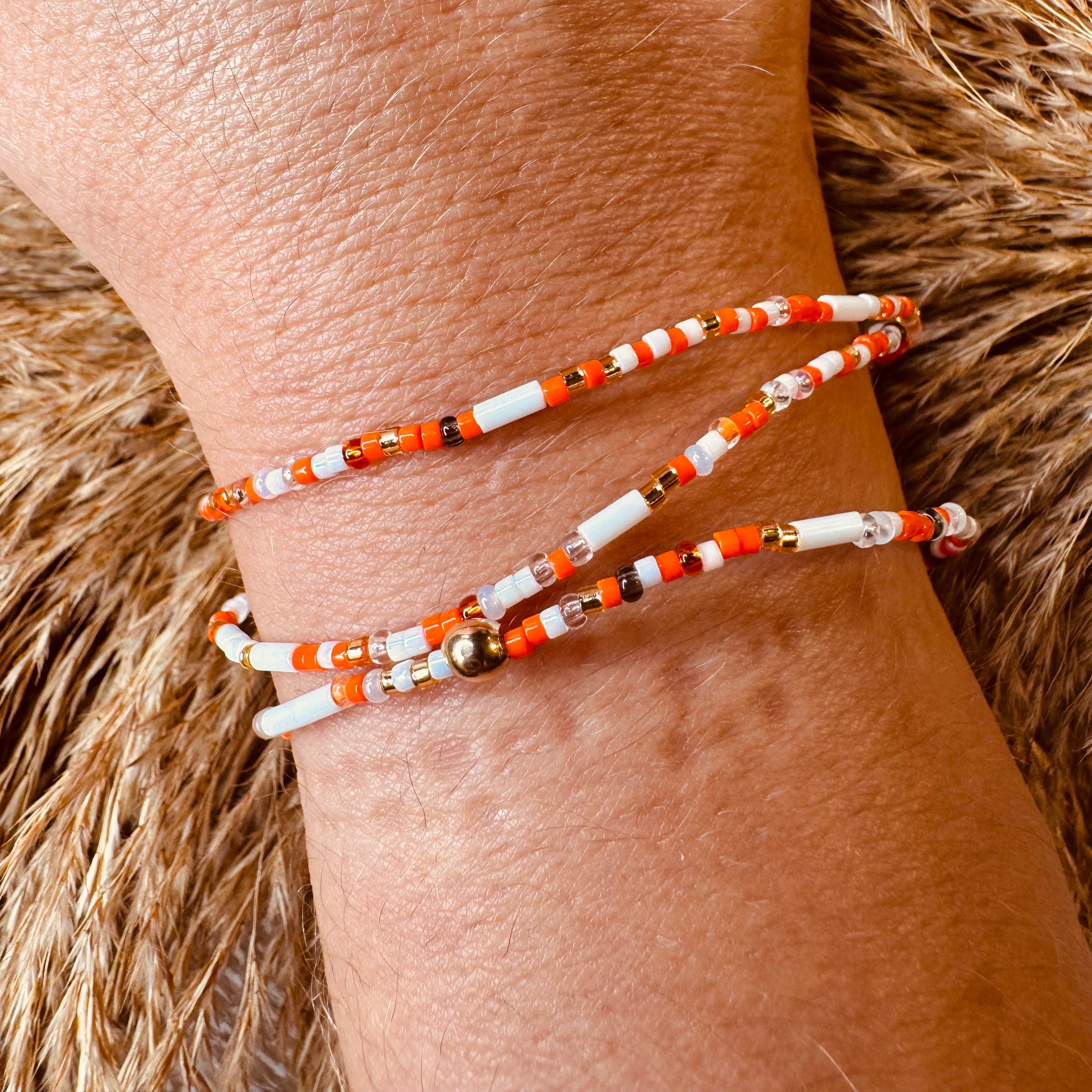 Orange & White Bracelet - S32