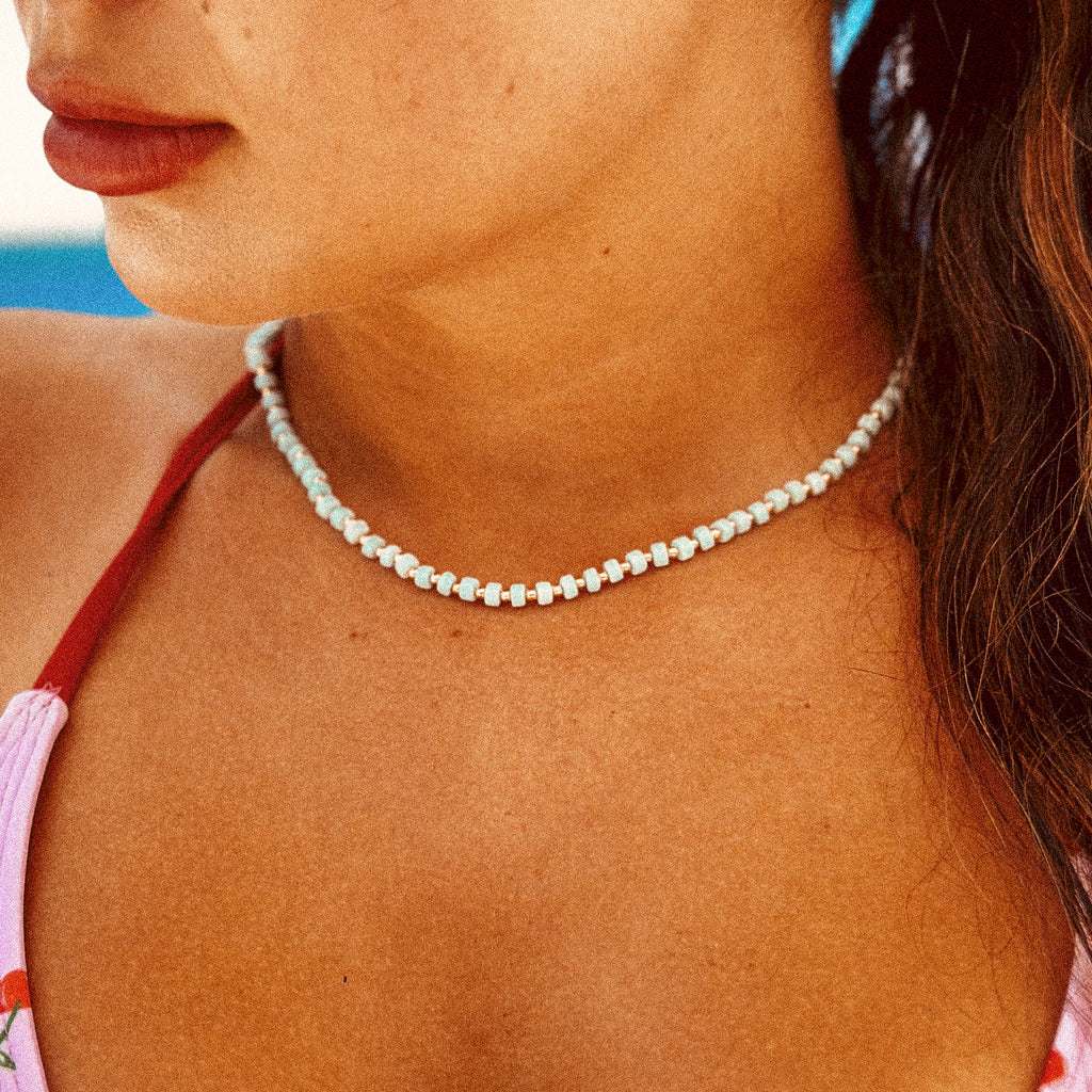 Ocean Waves Natural Turquoise Necklace - N68