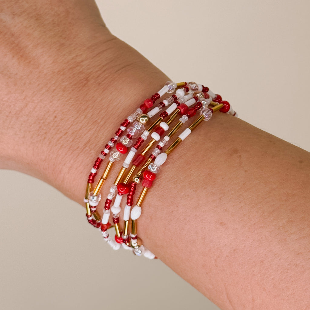 Red White & Gold Bracelet - S33