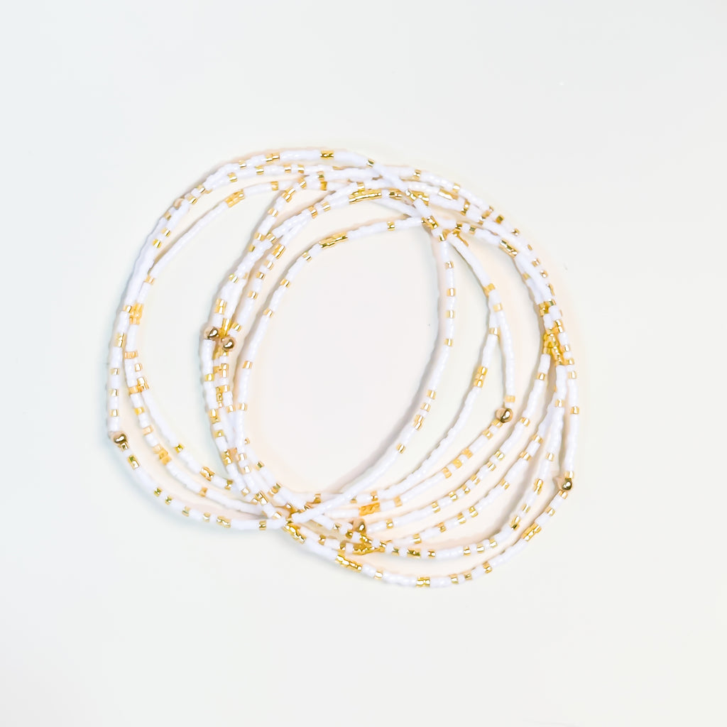 White Confetti  Anklet - K15