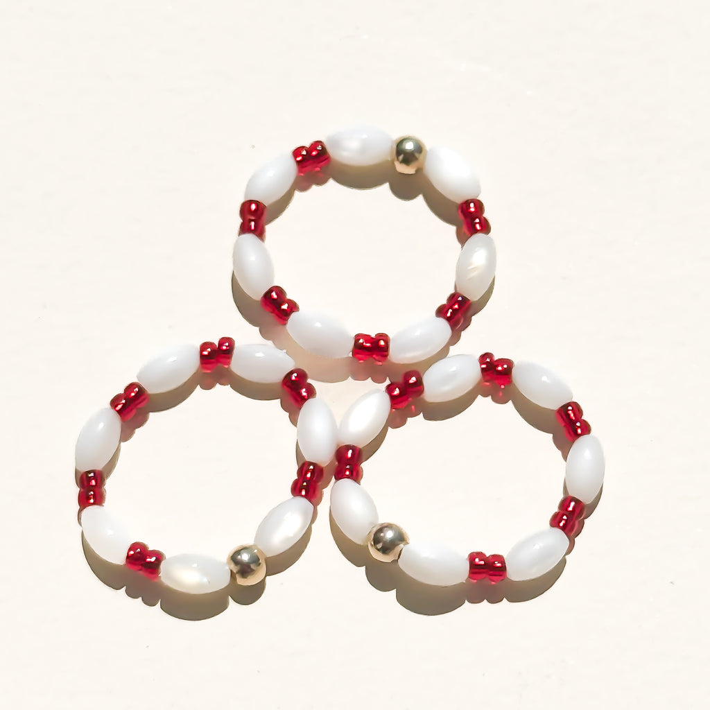 White & Red Ring  - B21