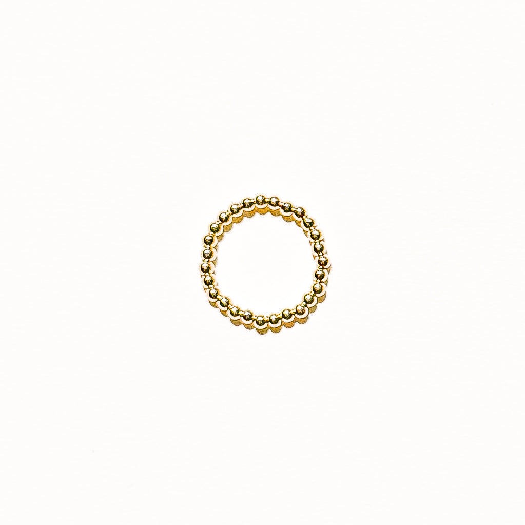 Ella Beaded Band Ring in Gold - B25