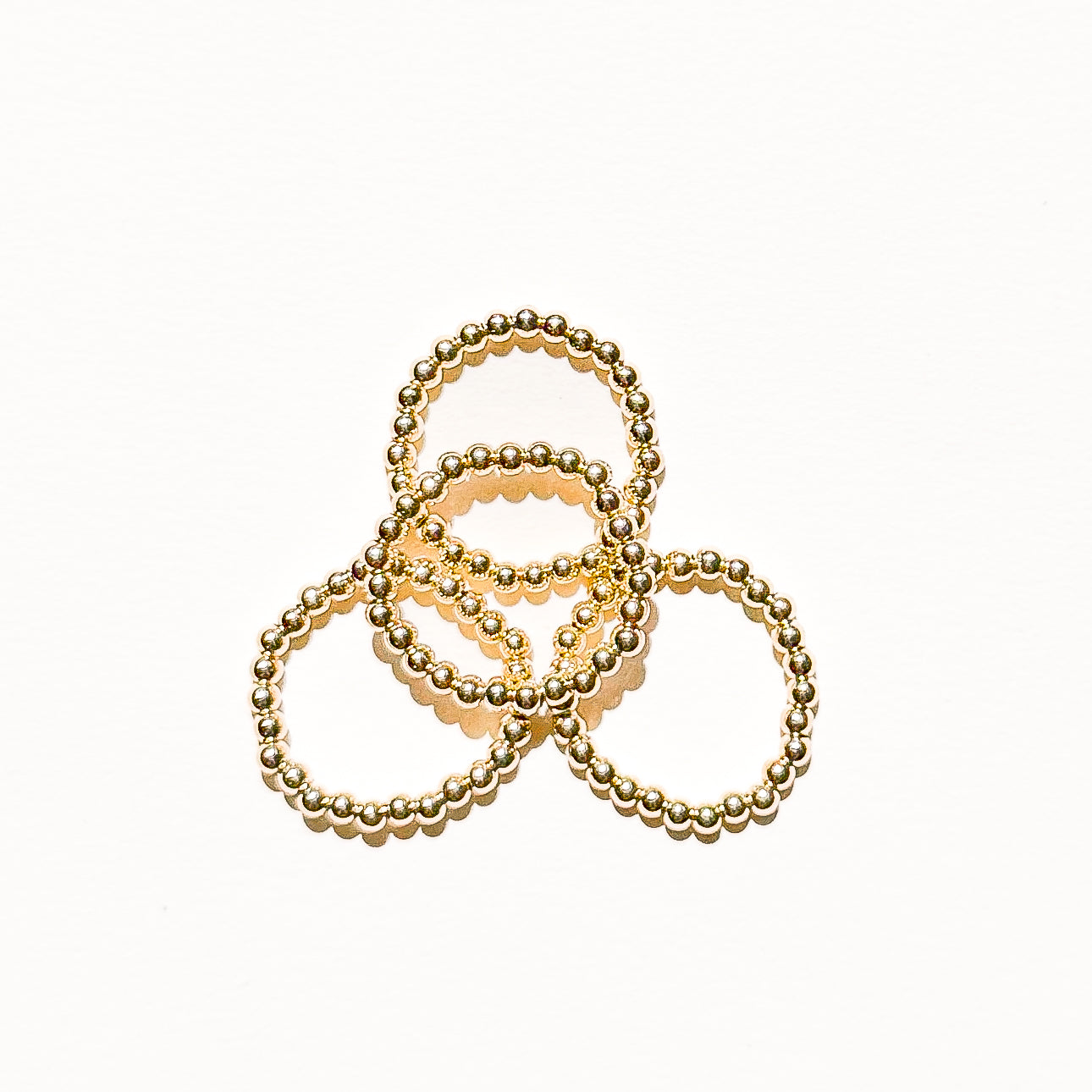 Ella Beaded Band Ring in Gold - B25