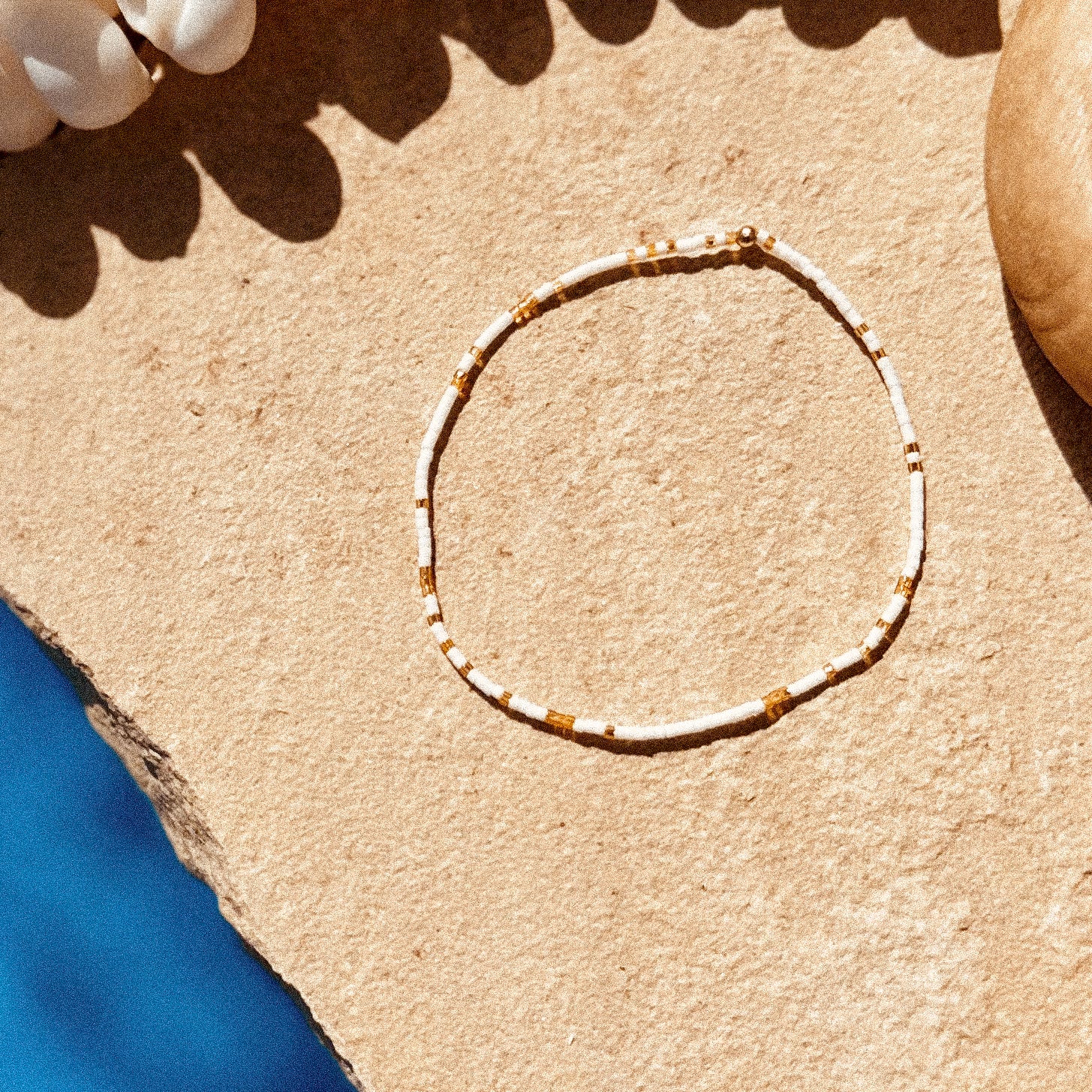 White Confetti  Anklet - K15