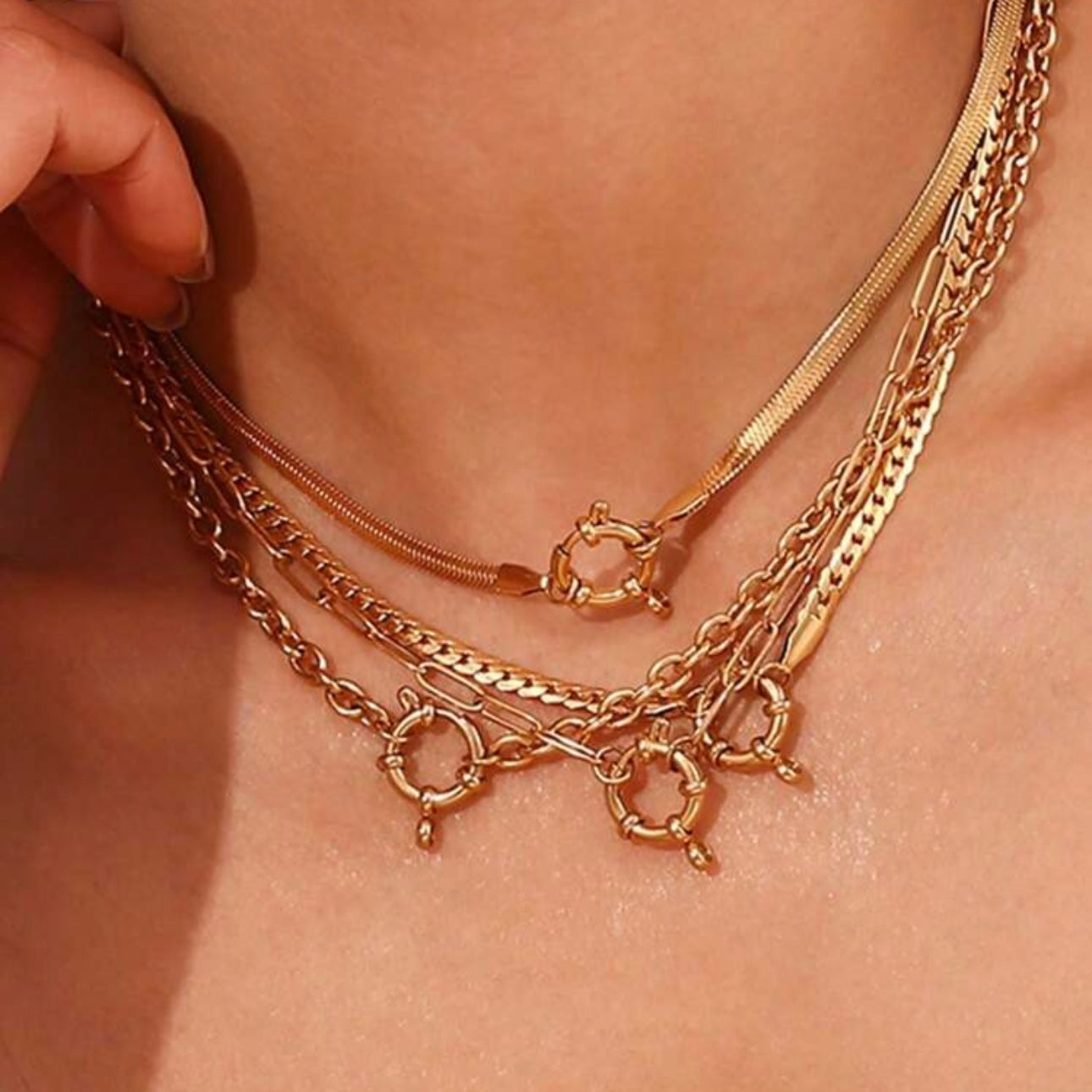 Wave Link Paperclip Necklace - N7