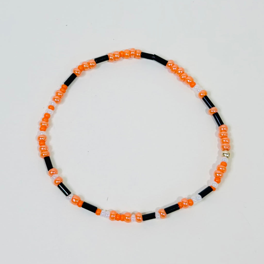 Orange Black & White Game Day Bracelet - S35