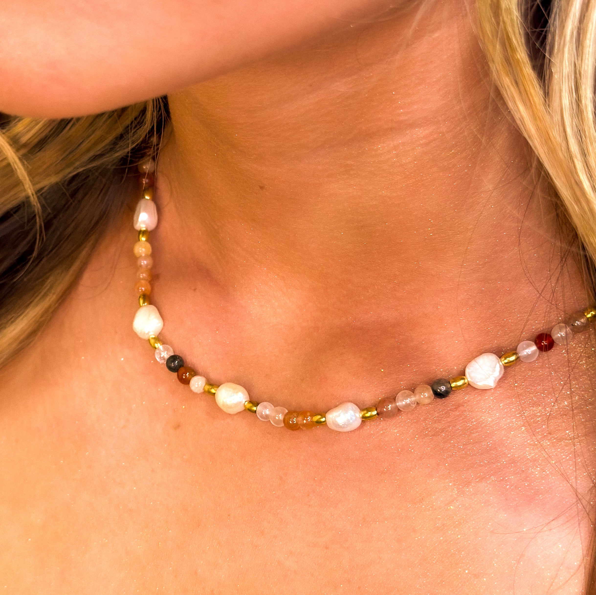 Amber Drift Pearl Necklace -  N54