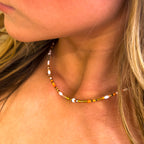 Orange & White Necklace - N73
