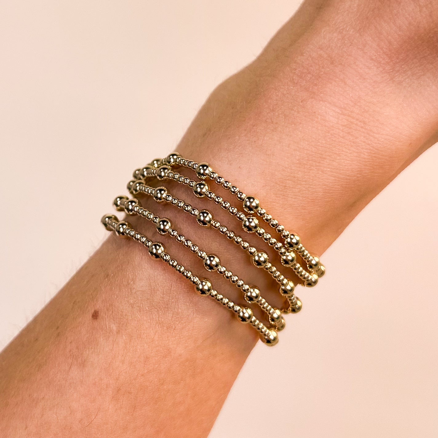 June Gold Fluted Bracelet - S119