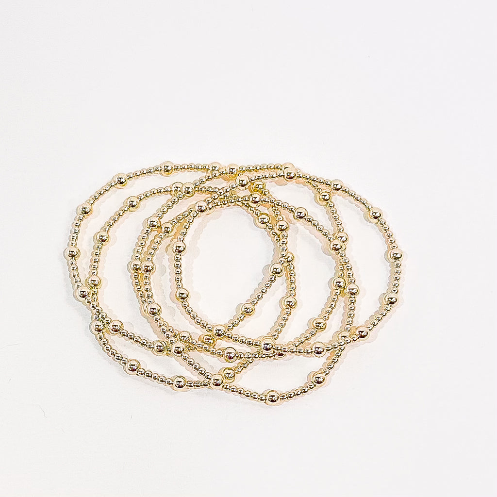 June Gold Fluted Bracelet - S119