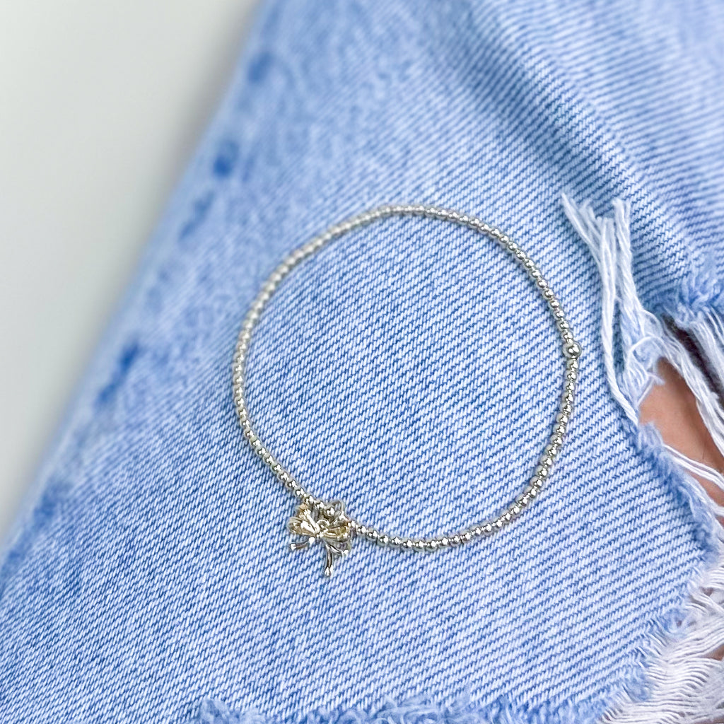 Gold Bow Charm Bracelet - S120