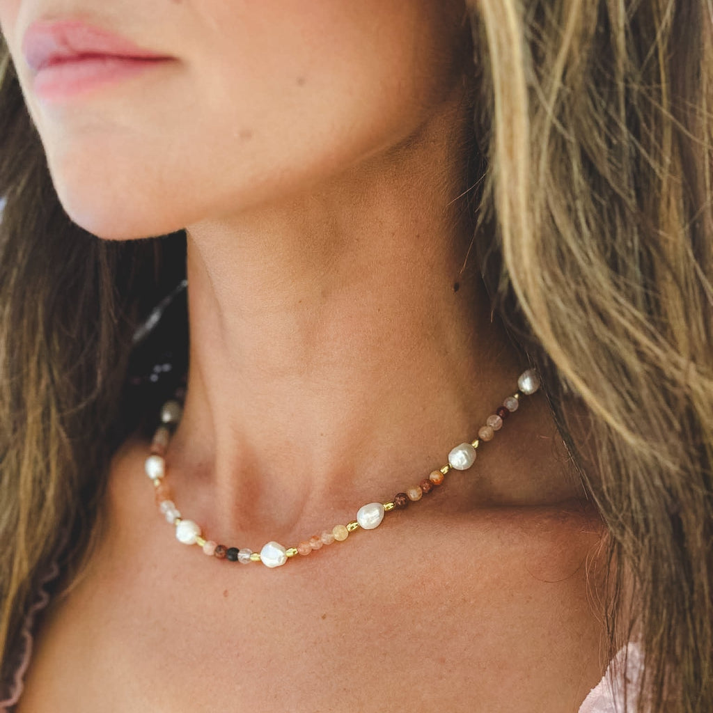 Amber Drift Pearl Necklace -  N54