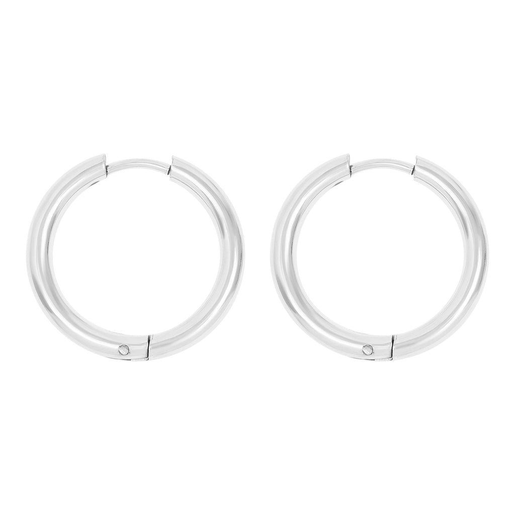 Everyday Silver Circle (18mm medium) Hoop Earrings - E120