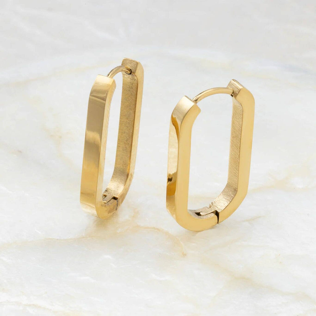 Oval Huggie Earrings - E109