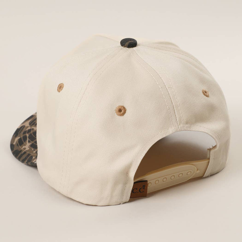 MADE IN AMERICA 3D Embroidered Two-Tone Leopard Brim Trucker: H4