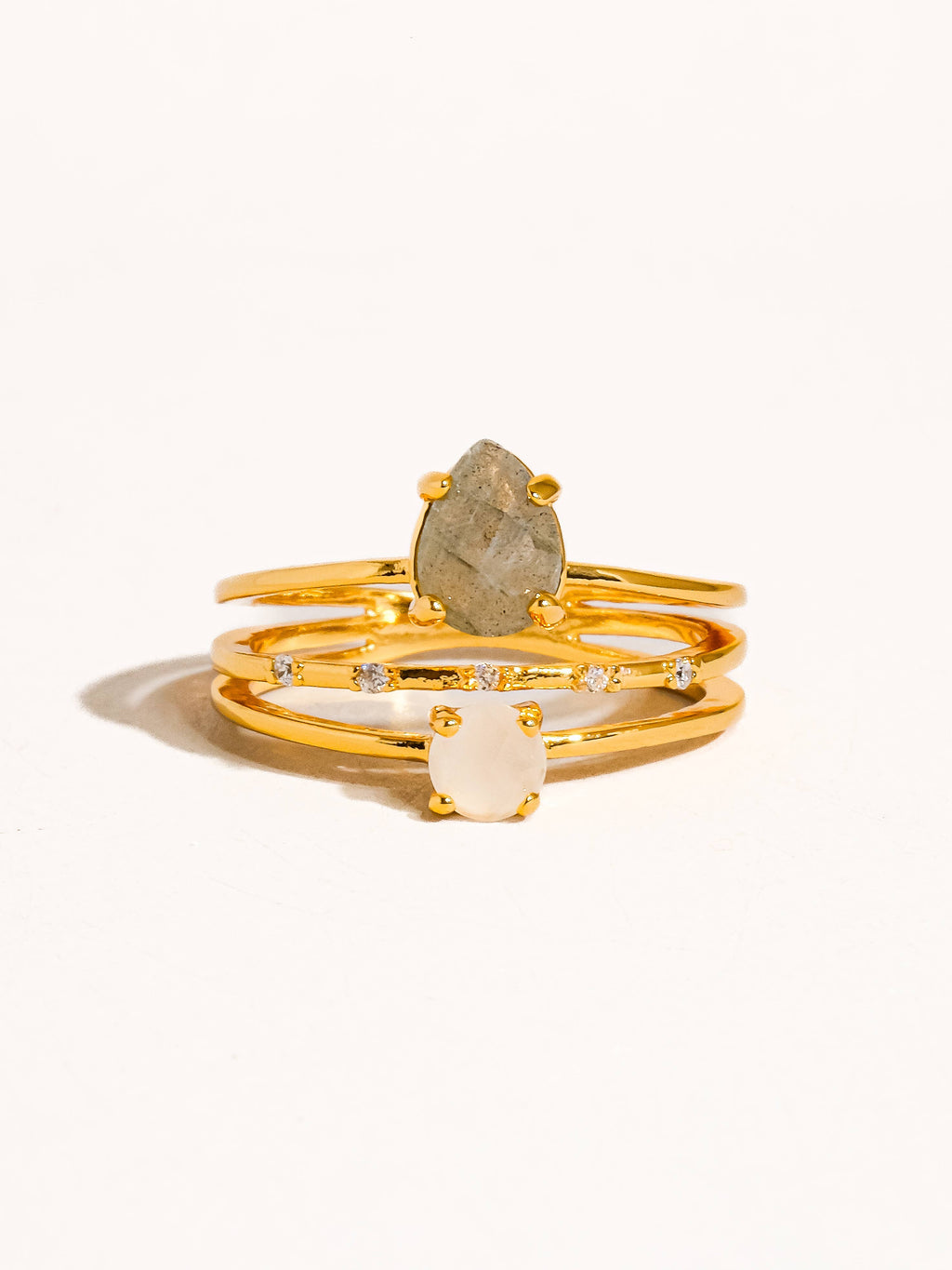 Golden Multi Stone Statement Ring - A53