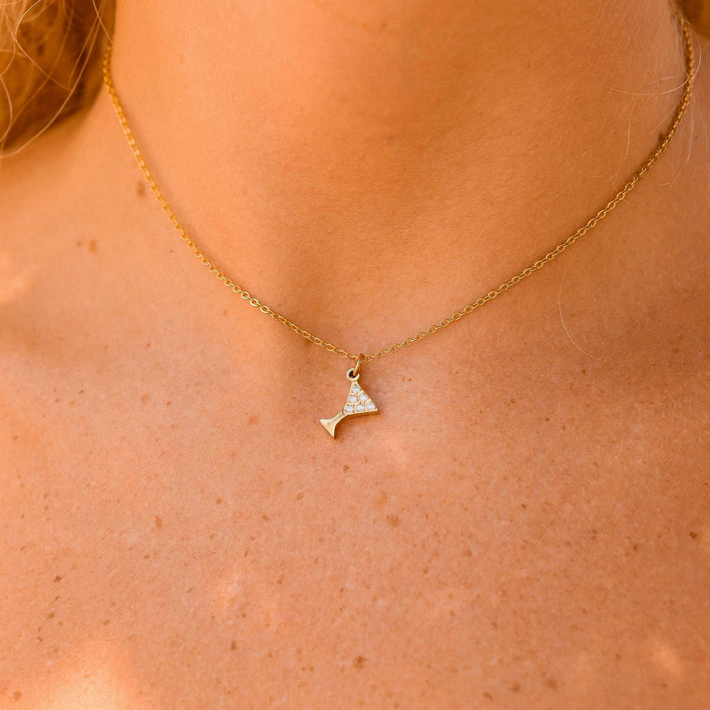 CZ Martini Glass Charm - C234