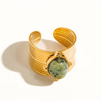 Peacock Stone Adjustable Ring - A38