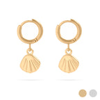 Sunset Shell Huggies Earrings - E7