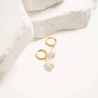 Freshwater Pearl Huggie Charm Earrings - E6