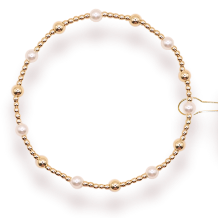 June Pearl + Gold Alternating Bracelet - S101