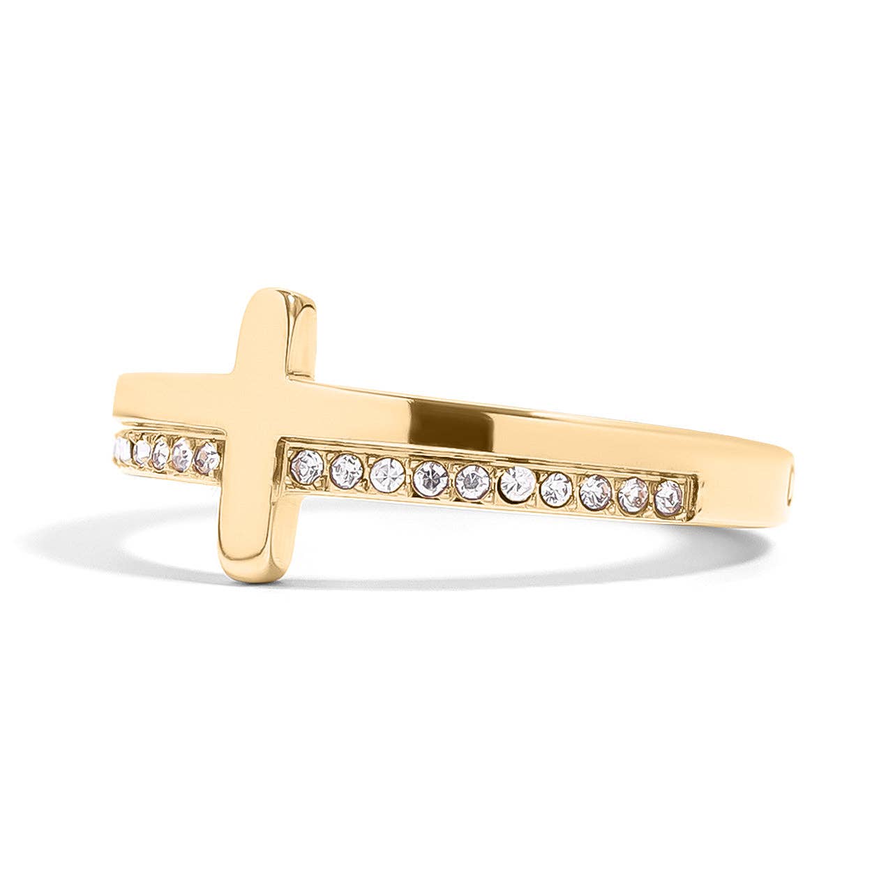 Engraved Bible Verse CZ Cross Ring: A117