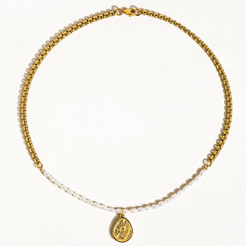 Freshwater Pearl Wheat Pendant Necklace - N78