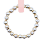 Lauren Beaded Band in Silver - B43