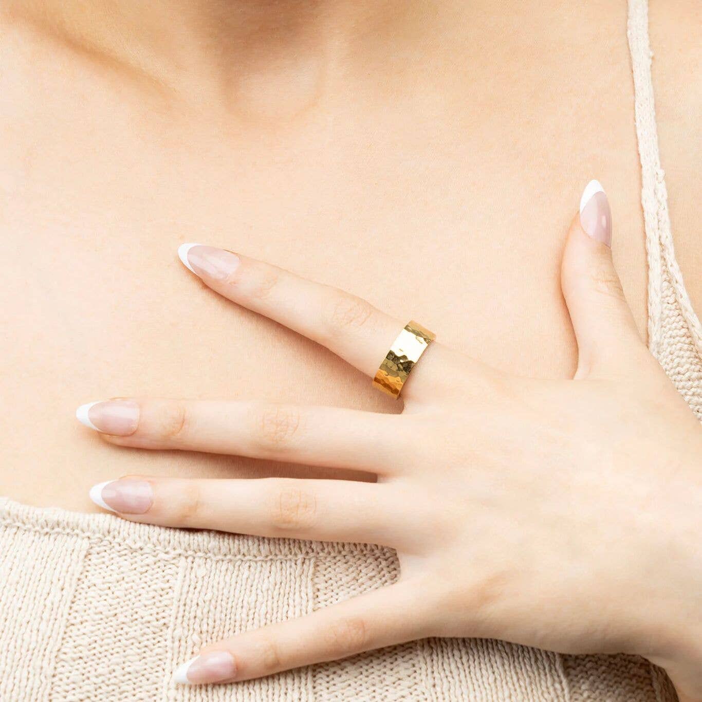 The Hadlie Hammered Statement Ring: A114