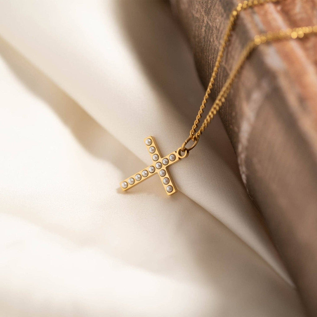 Cross Pearl Charm - C133