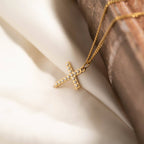 Cross Pearl Charm - C133