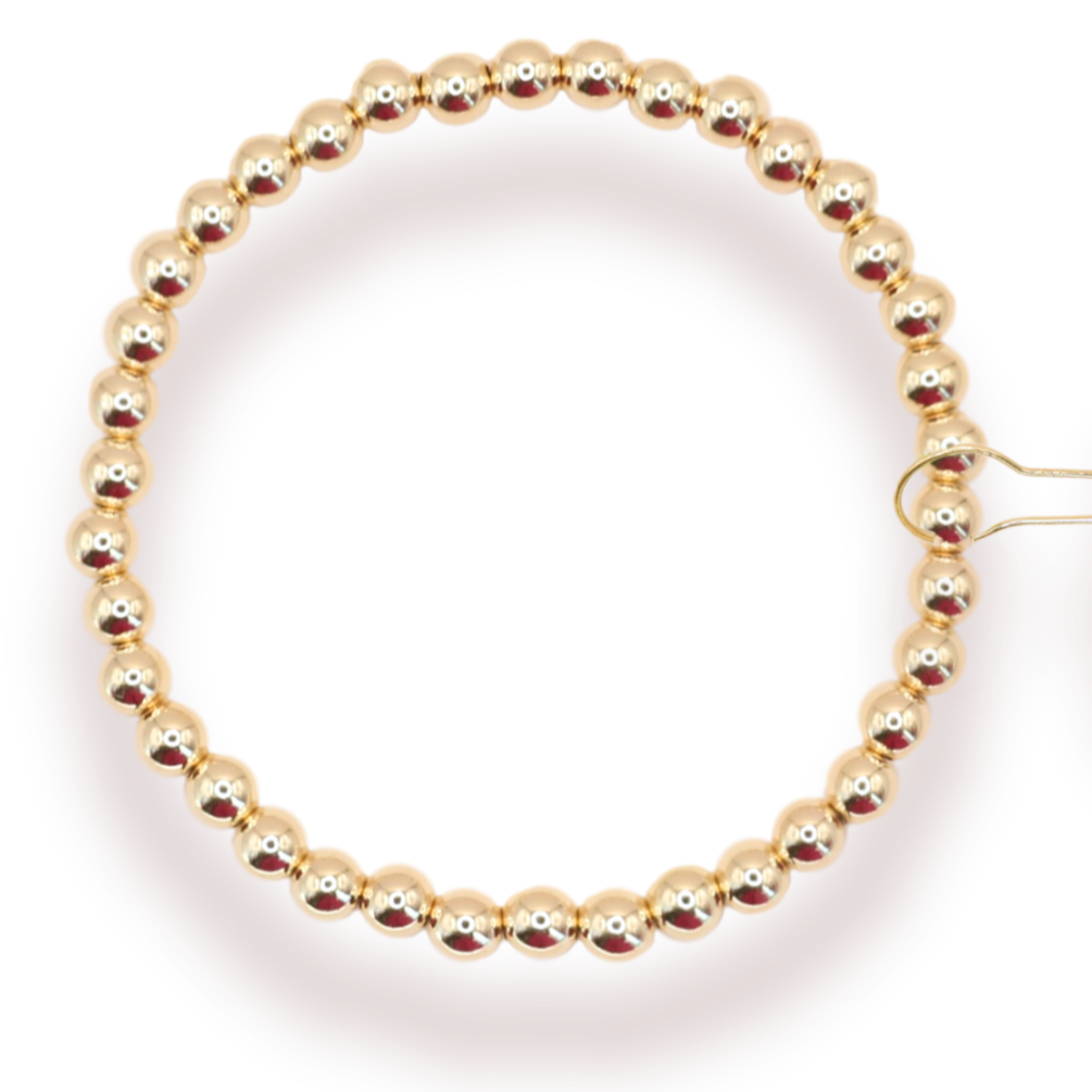 5MM Gold Beaded Bracelet - S109
