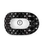 Flat Round Hair Clip | Large | Jet Black Quilted