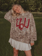 OU Sooners Helmet Fade Camo Wknd Mock Neck Sweatshirt: