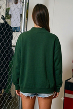 'MERRY' Polka-Dot Mock-Neck Sweatshirt: WHITE