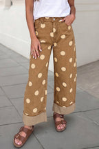 Casual Polka Dot Ankle Length Regular Jeans | Blue Sky