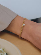 Braided Diamond Tear Bracelet - SS32